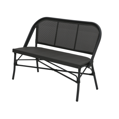Banc en technorattan MATTEO BENCH noir-graphite
