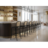 La chaise de restaurant en bois LOOMI 811 BAR Rattan noir