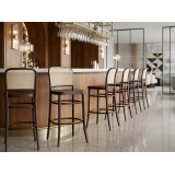 La chaise de restaurant en bois LOOMI 811 BAR Rattan noisette