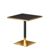 Table De Bistrot OMEGA 68x68 anthracite avec bord doré