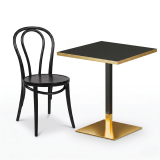 Table De Bistrot OMEGA 68x68 anthracite avec bord doré