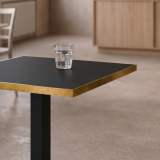 Table De Bistrot OMEGA 68x68 anthracite avec bord doré