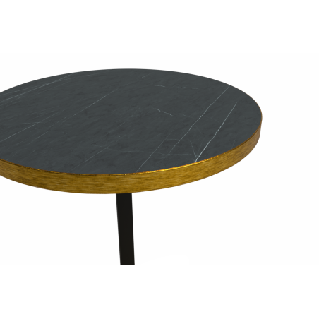 Table De Bistrot OMEGA R fi 68 gris pierre avec bord doré