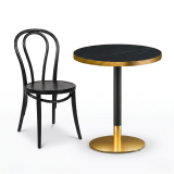 Table De Bistrot OMEGA R fi 68 gris pierre avec bord doré