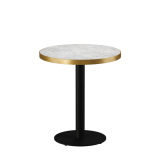 Table De Bistrot ALFA R fi 68 marbre crema avec bord doré