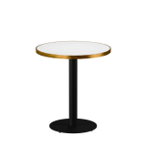 Table De Bistrot ALFA R fi 68 blanc avec bord doré