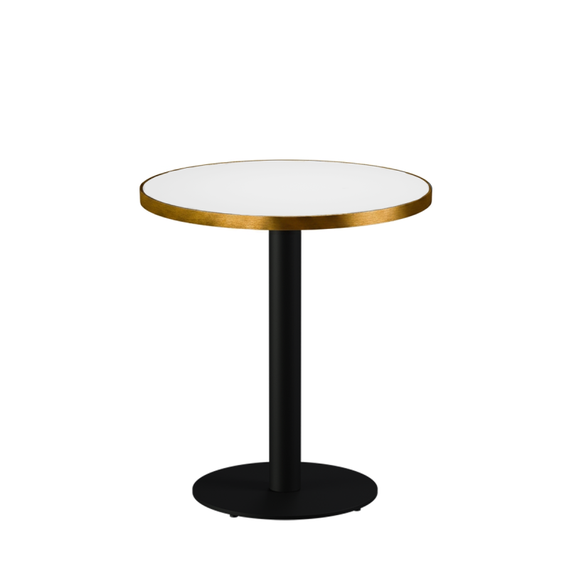 Table De Bistrot ALFA R fi 68 blanc avec bord doré