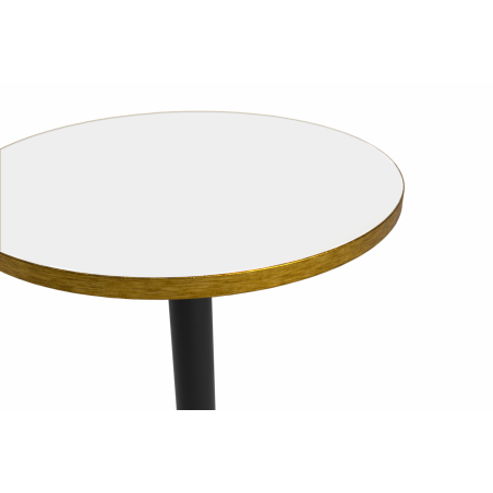Table De Bistrot ALFA R fi 68 blanc avec bord doré