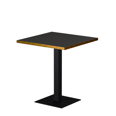 Table De Bistrot ALFA S 68x68 anthracite avec bord doré