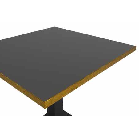 Table De Bistrot ALFA S 68x68 anthracite avec bord doré