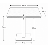 Table De Bistrot ALFA S 68x68 blanc avec bord Multiplex