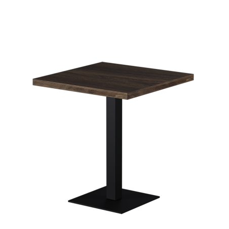 Table De Bistrot ALFA S 68x68 noyer du Sud avec bord Dark Wood