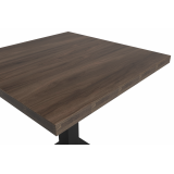 Table De Bistrot ALFA S 68x68 noyer du Sud avec bord Dark Wood