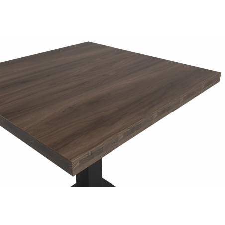 Table De Bistrot ALFA S 68x68 noyer du Sud avec bord Dark Wood