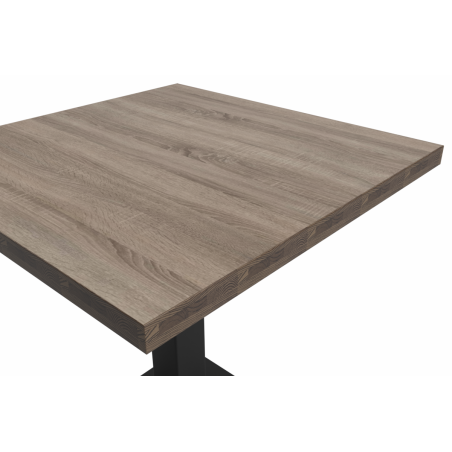 Table De Bistrot ALFA S 68x68 chêne sonoma tabac avec bord Dark Wood