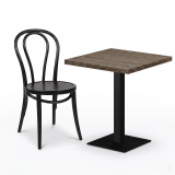 Table De Bistrot ALFA S 68x68 chêne sonoma tabac avec bord Dark Wood