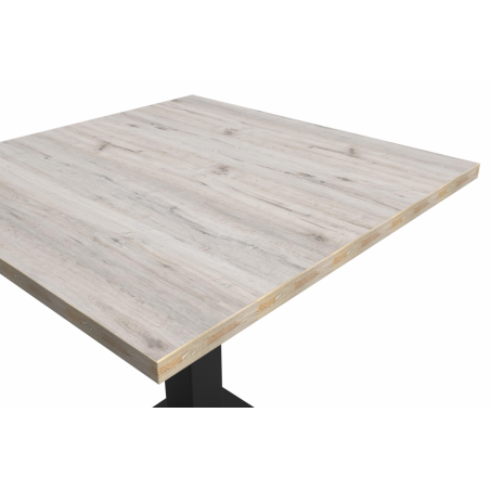 Table De Bistrot GIZA 68x68 chêne cortona avec bord Light Wood