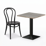 Table De Bistrot GIZA 68x68 chêne cortona avec bord Light Wood