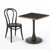Table De Bistrot ARIOSO 68x68 anthracite avec bord Multiplex