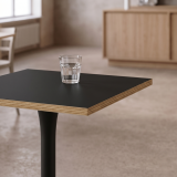 Table De Bistrot ARIOSO 68x68 anthracite avec bord Multiplex