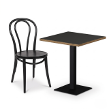 Table De Bistrot ALFA S 68x68 anthracite avec bord Multiplex