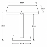 Table De Bistrot ALFA S 68x68 anthracite avec bord Multiplex
