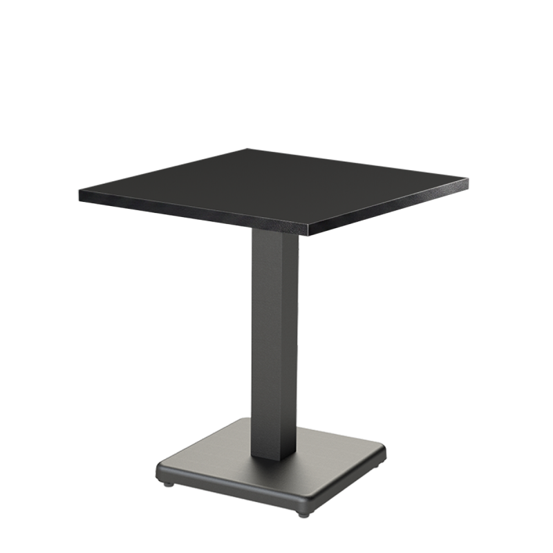 Table De Bistrot IMPERIO 68x68 anthracite avec bord noir mat