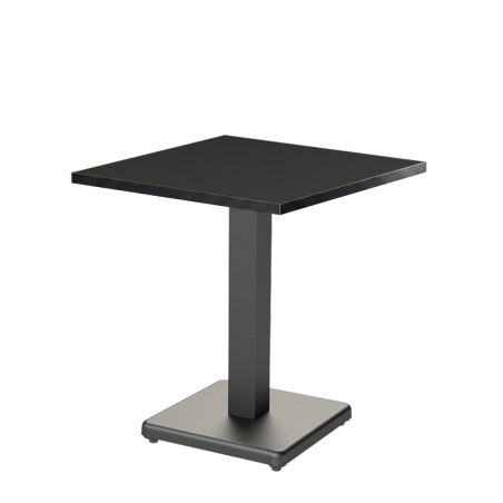 Table De Bistrot IMPERIO 68x68 anthracite avec bord noir mat