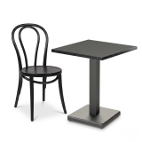 Table De Bistrot IMPERIO 68x68 anthracite avec bord noir mat