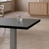 Table De Bistrot IMPERIO 68x68 anthracite avec bord noir mat