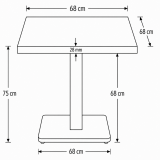 Table De Bistrot IMPERIO 68x68 anthracite avec bord noir mat