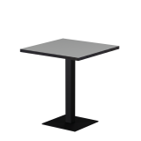 Table De Bistrot ALFA S 68x68 gris cendré avec bord noir mat