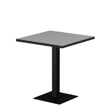 Table De Bistrot ALFA S 68x68 gris cendré avec bord noir mat