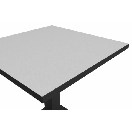 Table De Bistrot ALFA S 68x68 gris cendré avec bord noir mat