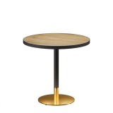 Table De Bistrot OMEGA R fi 68 chêne ancien avec bord noir mat