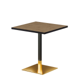 Table De Bistrot OMEGA 68x68 chêne artisan avec bord noir mat