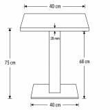 Table De Bistrot OMEGA 68x68 chêne artisan avec bord noir mat