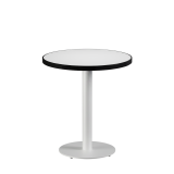 Table De Bistrot ALFA R fi 68 blanc avec bord noir mat