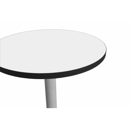Table De Bistrot ALFA R fi 68 blanc avec bord noir mat