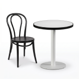 Table De Bistrot ALFA R fi 68 blanc avec bord noir mat
