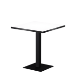 Table De Bistrot ALFA S 68x68 blanc avec bord noir mat