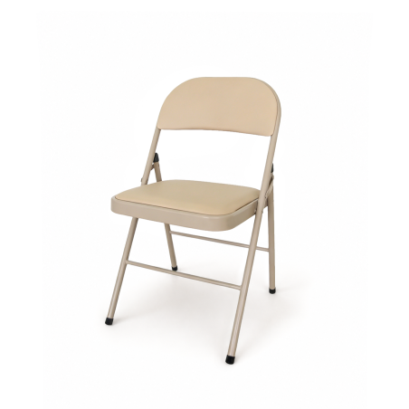 La chaise pliante POLY 4 beige similicuir