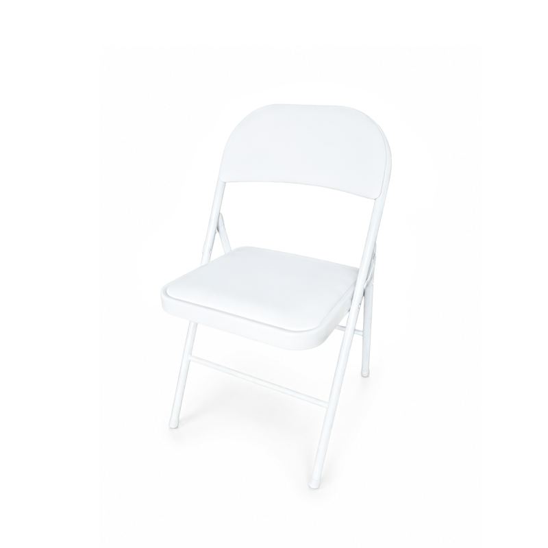 La chaise pliante POLY 4 blanc similicuir