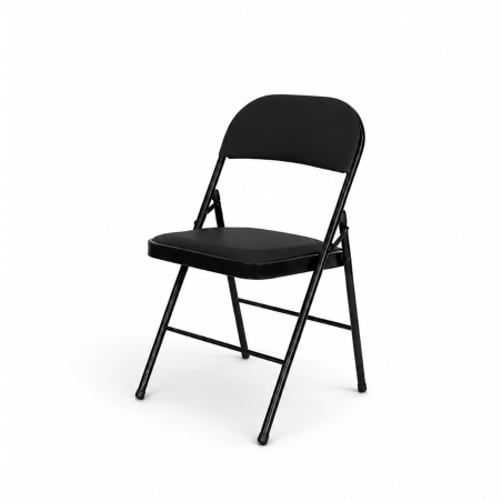 La chaise pliante POLY 4 noir similicuir