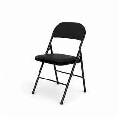 La chaise pliante POLY 4 noir similicuir