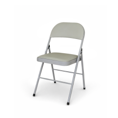 La chaise pliante POLY 4 gris similicuir