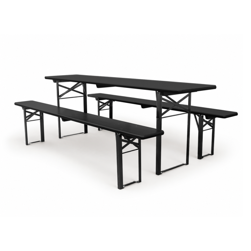 Set de brasserie WOODY SOLID 220x50 noir