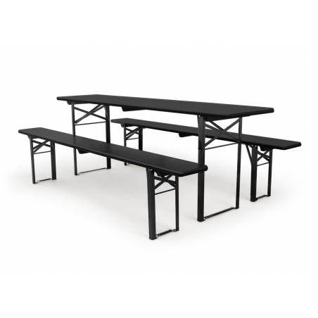 Set de brasserie WOODY SOLID 220x50 noir