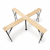 Table de brasserie WOODY CROSS 241x241 sapin