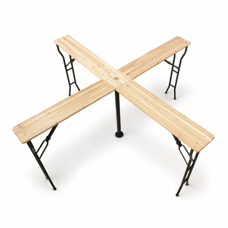 Table de brasserie WOODY CROSS 241x241 sapin